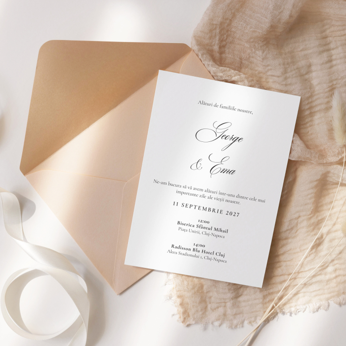 Invitație de nuntă Ema – design minimalist [2]