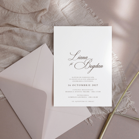 Invitații de nuntă - Invitație de nuntă Muse – design minimalist