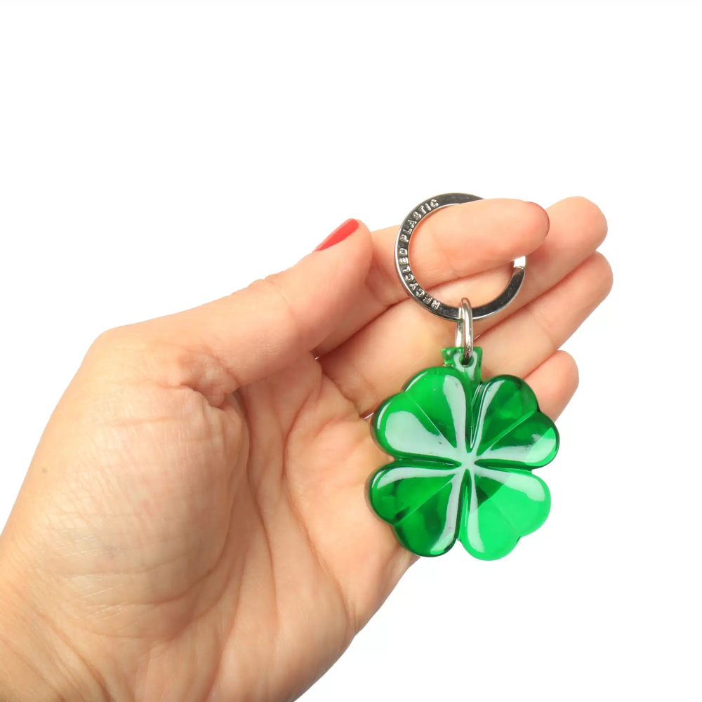 Breloc in forma de trifoi cu 4 foi, pentru chei, 5buc/set, Verde [3]