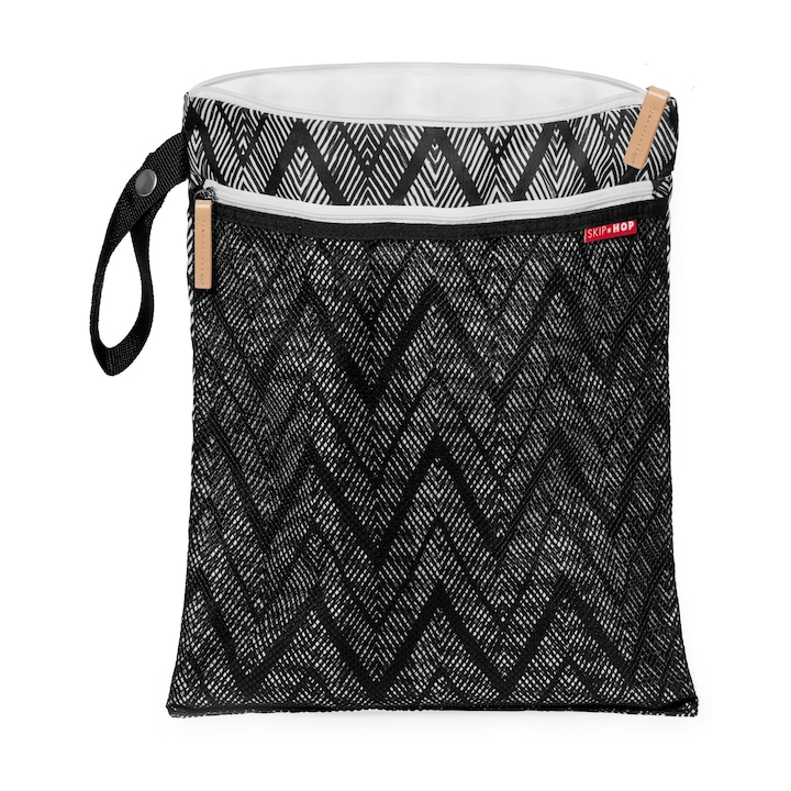 Gentuta pentru bebelusi SKIP HOP Grab&Go Wet Dry Zig Zag Zebra [2]