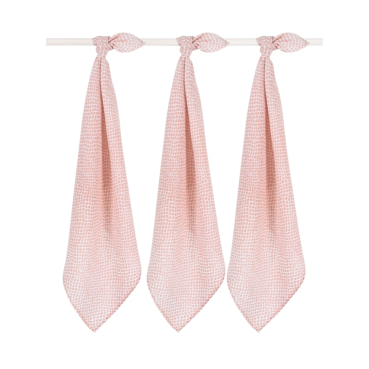 Set 3 scutece Jollein Snake small, 70x70cm, roz [3]