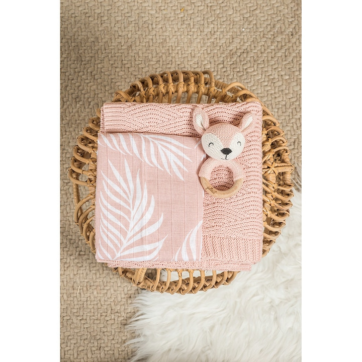 Set 4 scutece hidrofile, Jollein Nature, 70x70 cm, roz [3]
