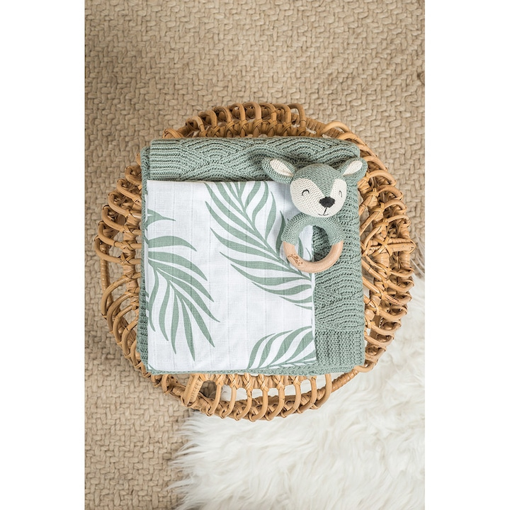 Set 4 scutece hidrofile, Jollein Nature, 70x70 cm, verde [2]