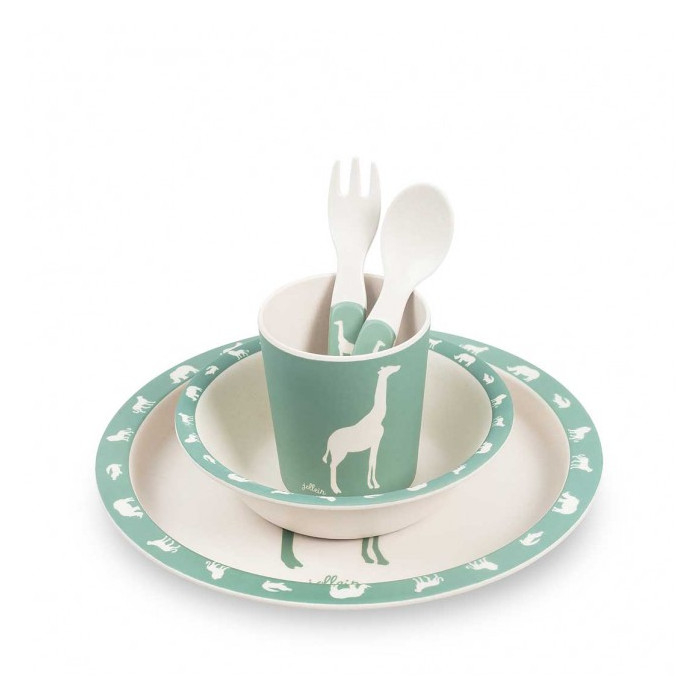 Set de Masă Copii Jollein Safari, Forest Green, 5 piese [2]