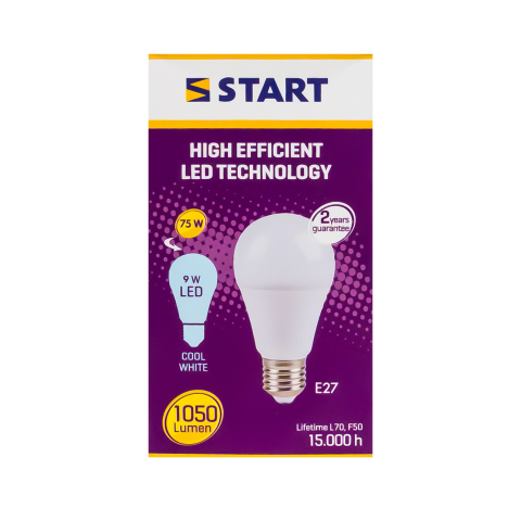 Casa, Gradina & Bricolaj - Bec LED E27 9W (75W) 1050lm Lumina Rece 6500K Start