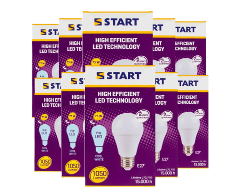 Casa, Gradina & Bricolaj - Bec LED E27 9W (75W) 1050lm Lumina Rece 6500K Start
