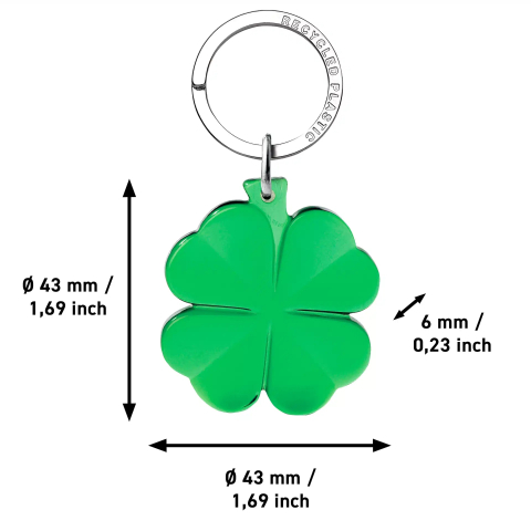 Breloc in forma de trifoi cu 4 foi, pentru chei, 5buc/set, Verde [1]