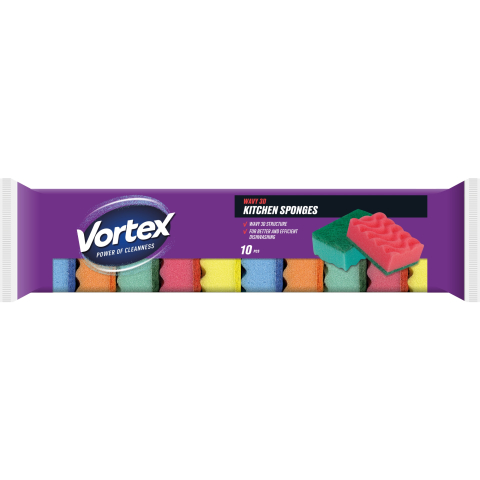 Bacanie - Bureti de bucatarie 10 buc, VORTEX 3D wave