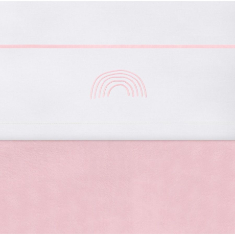 Jucarii, Copii & Bebe - Cearșaf Pătuț Jollein Rainbow Blush Pink, 120x150 cm