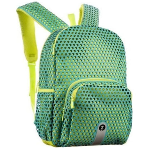 Rechizite si papetarie pentru copii - Ghiozdan ZIPIT Mesh Light Blue & Green, cu buzunare laterale, 35 x 17 x 45 cm
