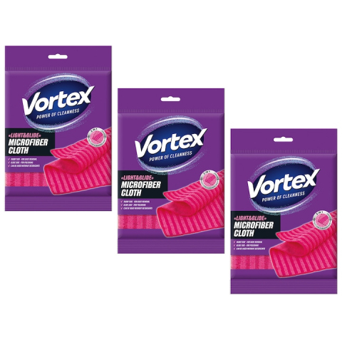 Curatenie și Intretinere - Laveta din microfibra, 3 pachete x 1buc, cu doua fete, VORTEX light&glide