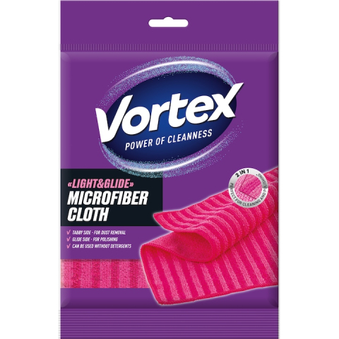 Laveta din microfibra, 3 pachete x 1buc, cu doua fete, VORTEX light&glide [1]