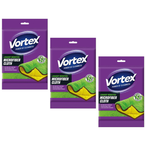Bacanie - Laveta pufoasa din microfibra, 3 pachete x 1buc, VORTEX Shaggy Monster