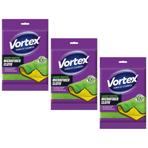 Bacanie - Laveta pufoasa din microfibra, 3 pachete x 1buc, VORTEX Shaggy Monster