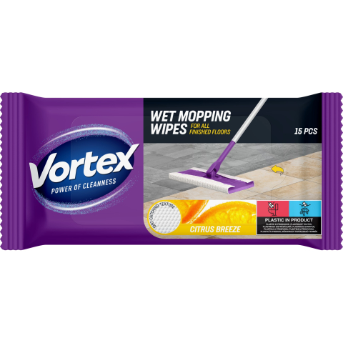 Casa, Gradina & Bricolaj - Lavete umede pentru mop 15 buc, VORTEX Citrus Breeze