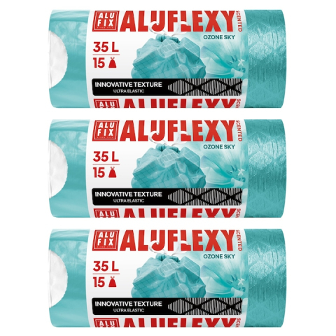 Bacanie - Saci menajeri cu bandă ALUFIX OZONE SKY LDPE | Rezistență de top