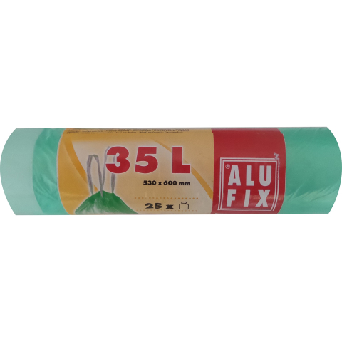 Bacanie - Saci menajeri cu banda ALUFIX, 35L 25 bucati