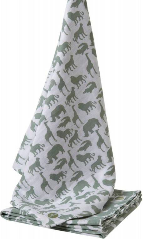 Set 2 scutece hidrofile, Jollein Safari, 115x115 cm, bumbac, verde [2]