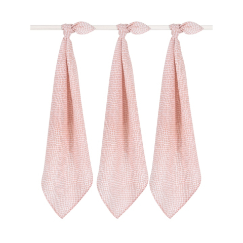 Set 3 scutece Jollein Snake small, 70x70cm, roz [2]