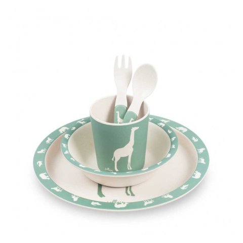 Set de Masă Copii Jollein Safari, Forest Green, 5 piese [1]