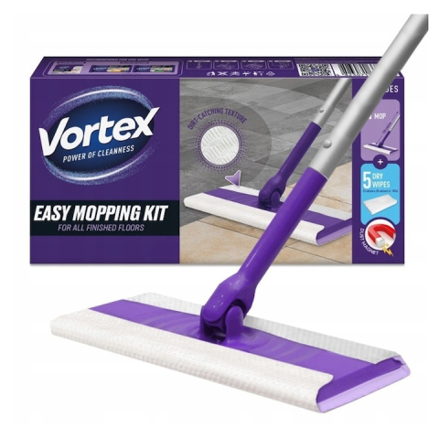 Casa, Gradina & Bricolaj - Set mop + 5 servetele uscate VORTEX EASY Mopping Kit