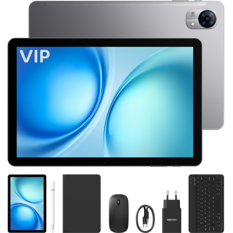 Doogee - Tableta Doogee Tab G5 VIP, 4G SIM, Wi-Fi, 10.1-inch 120Hz IPS, Octa-Core, 128GB, Camera 8MP + 5MP, GPS, Stereo, Android 16, Gray