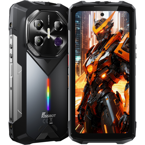 Telefoane Mobile - Telefon rugged Fossibot F113, 5G, 6.78" 120Hz, Dimensity 7050, 12GB RAM, 256GB, NFC, RGB Light, Camera Night Vision, 20000mAh, Android 15