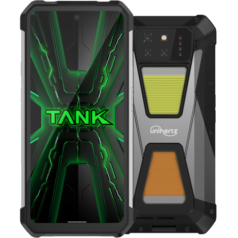 Unihertz - Telefon Unihertz TANK 3s, 5G, Dual SIM, 6.79" 120Hz, Dimensity 8200, 12GB RAM, 256GB, NFC, Proiector Video DLP, 15600mAh, Android 14