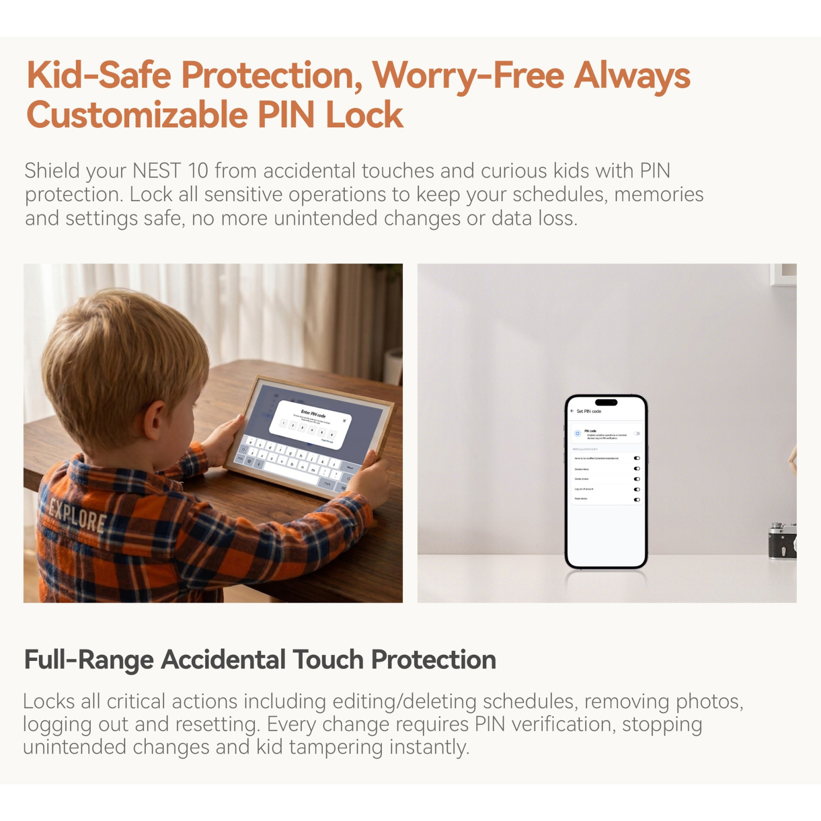 Hub familial inteligent Blackview NEST 10, Wi-Fi 6, 10.1" Touchscreen HD+, Quad-Core, 2GB RAM, 32GB, Rama Foto, Smart Calendar, Sincronizare Google / iCloud / iFrameo, MicroSD, Difuzor, Lemn Natural [9]