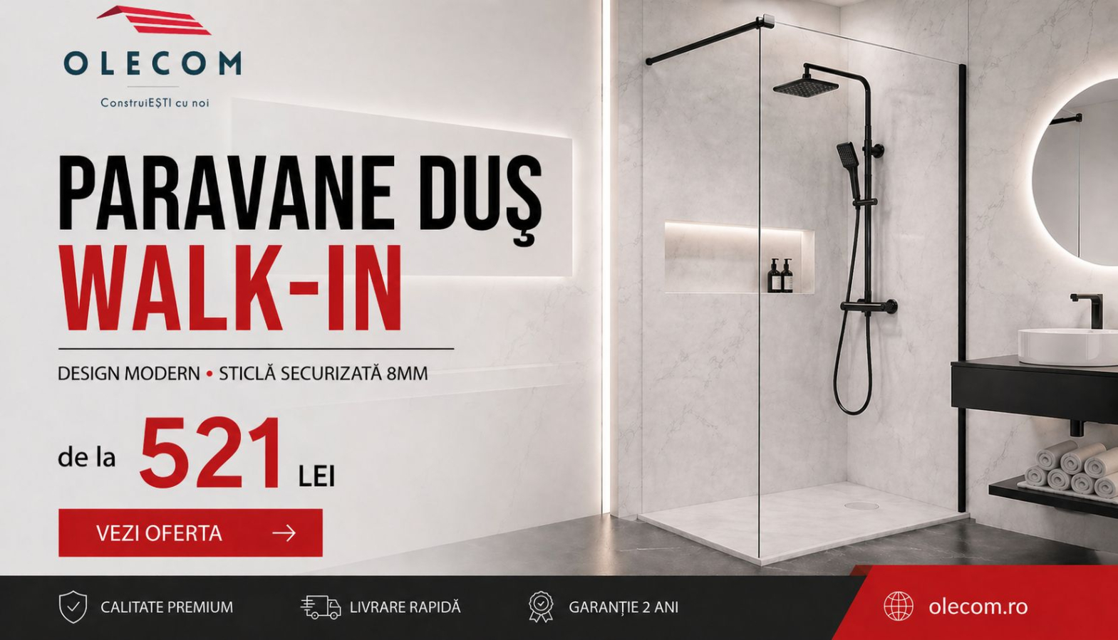 Paravane duș WALK IN