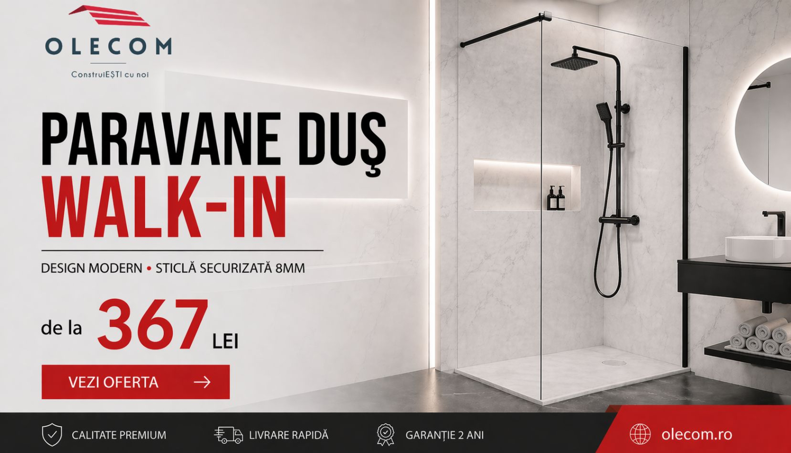 Paravane duș WALK IN