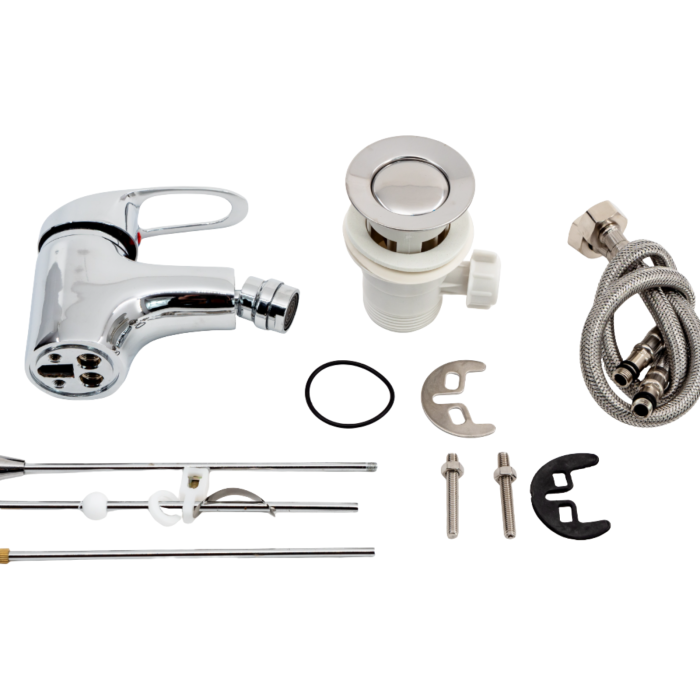 BATERIE BIDEU TRENDY'S EC-3, MONOCOMANDĂ, CROM LUCIOS, VENTIL INCLUS [2]