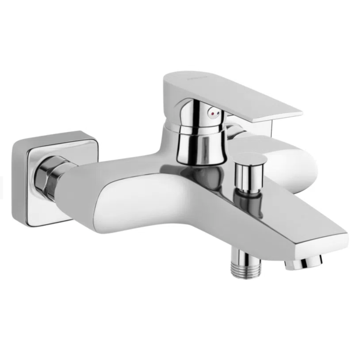 BATERIE PERETE CADĂ-DUȘ FERRO ALGEO SQUARE BAQ1, MONOCOMANDĂ, CROM [3]