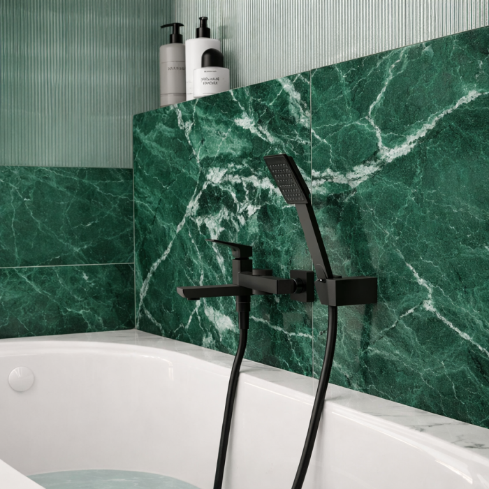 BATERIE PERETE CADĂ-DUȘ FERRO VITTO VERDELINE NEGRU MAT BVI1RVLBL [2]