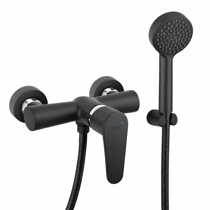 BATERIE PERETE DUȘ FERRO ALGEO BLACK, NEGRU MAT, BAG7BL [3]