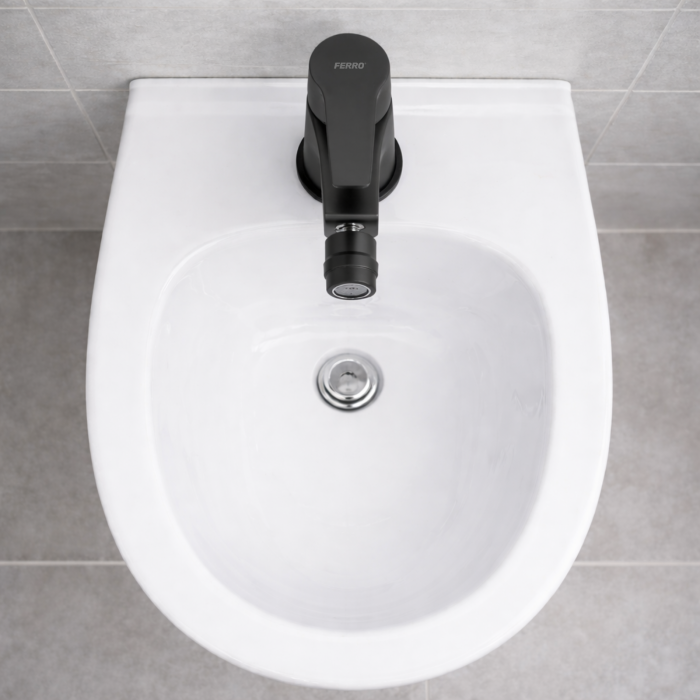 BATERIE STATIVĂ BIDEU FERRO RITTO BLACK BTR6BL, MONOCOMANDĂ, NEGRU MAT [2]