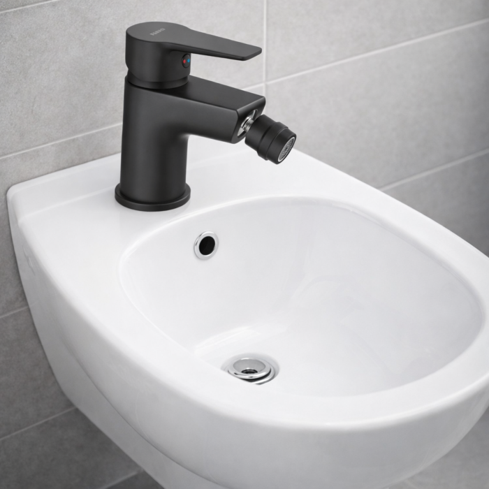 BATERIE STATIVĂ BIDEU FERRO RITTO BLACK BTR6BL, MONOCOMANDĂ, NEGRU MAT [4]