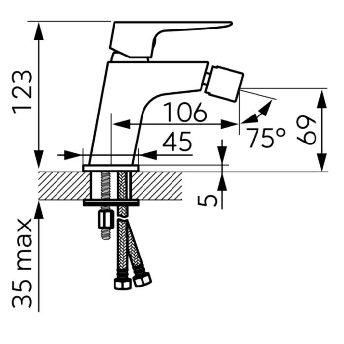 BATERIE STATIVĂ BIDEU FERRO VITTO VERDELINE BVI6VLGM, GUNMETAL [4]