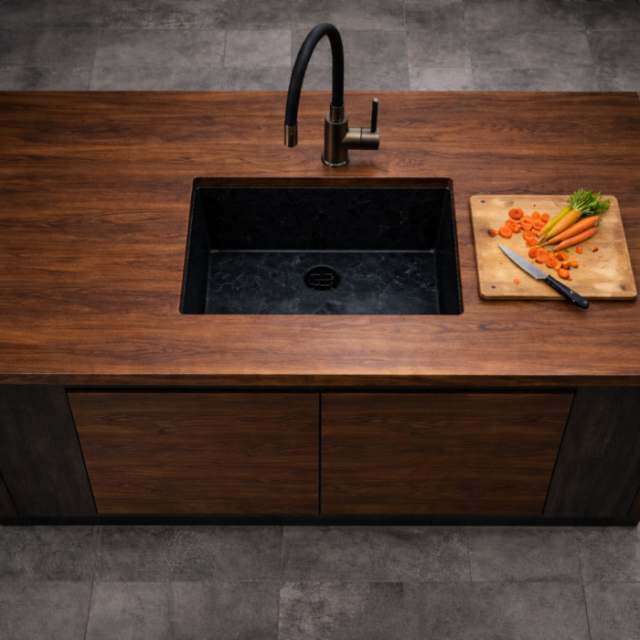 BATERIE BUCĂTĂRIE CU PIPĂ FLEXIBILĂ FERRO ZUMBA, GUNMETAL [3]