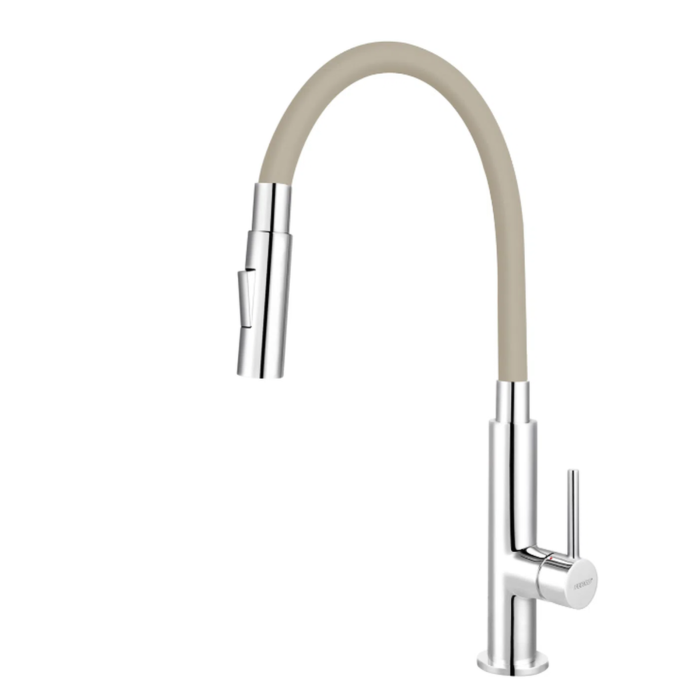 BATERIE BUCĂTĂRIE FERRO ZUMBA SLIM BZA43P | PIPĂ FLEXIBILĂ BEJ [2]