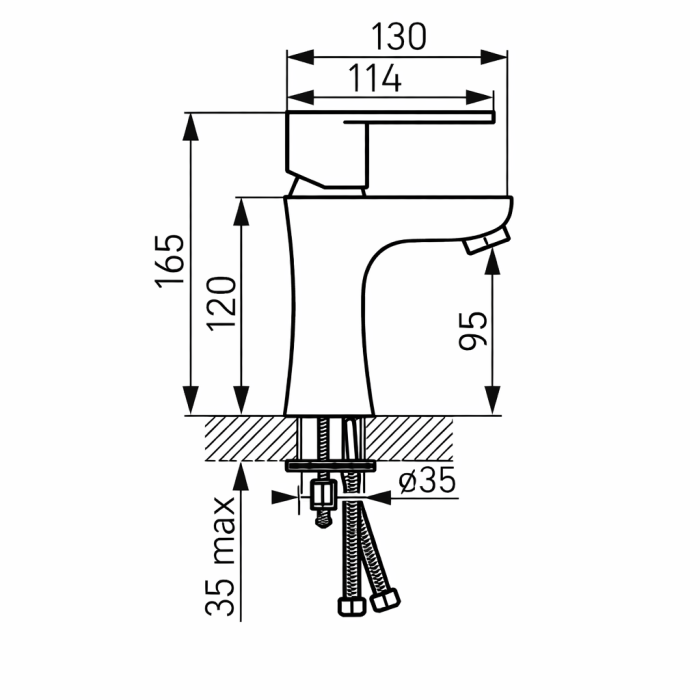 Baterie Stativă Lavoar Ferro Algeo BAG2, Monocomandă, Crom [3]