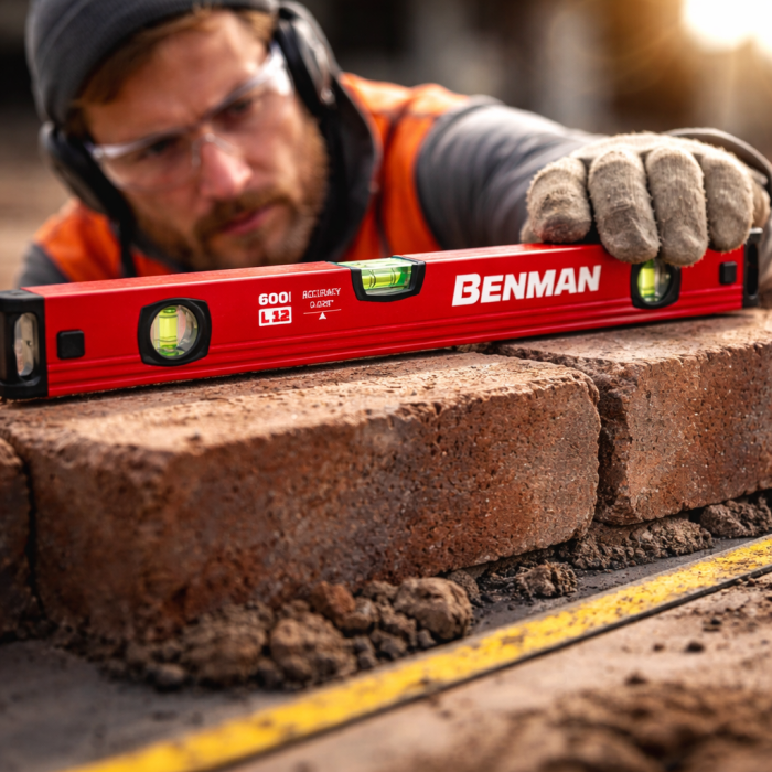 NIVELĂ PROFESIONALĂ BENMAN 70605, 100 CM, 3 BULE, PROFIL DIN ALUMINIU REZISTENT [2]