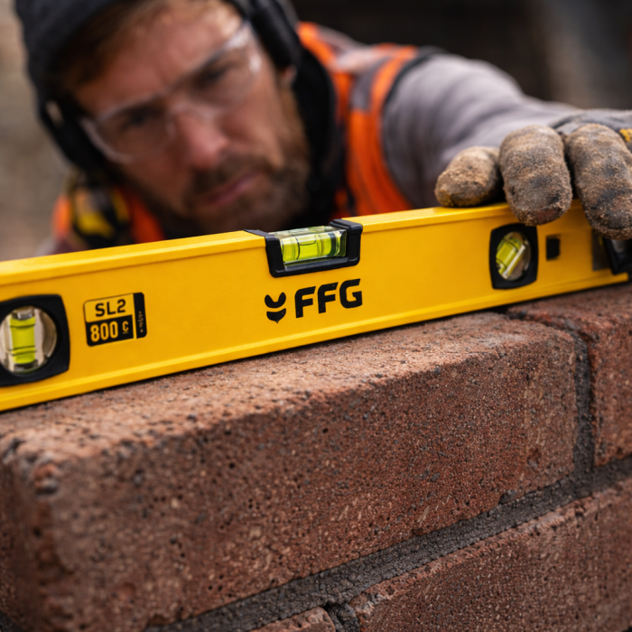 NIVELĂ PROFESIONALĂ FF GROUP 11195, 80 CM, 3 BULE, CORP DIN ALUMINIU [2]