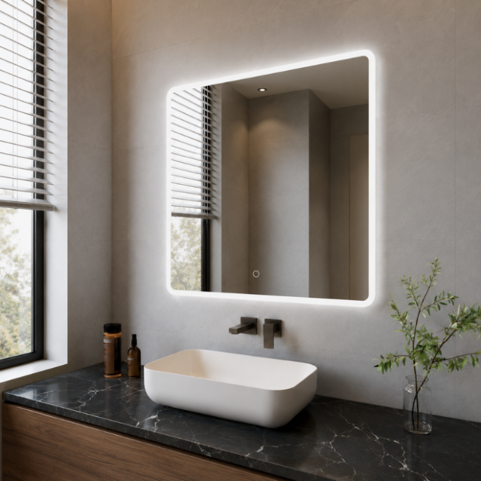OGLINDĂ BAIE 01 CU LED SI DEZABURIRE 70x70 CM [2]
