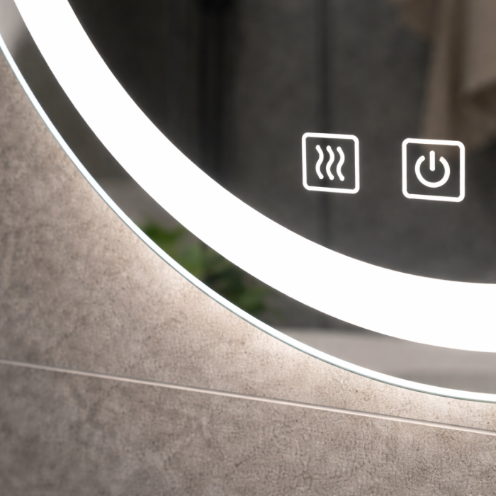 OGLINDĂ ROTUNDĂ BAIE CU LED, BUTON TOUCH, DEZABURIRE ȘI 3 CULORI DE LUMINĂ [3]