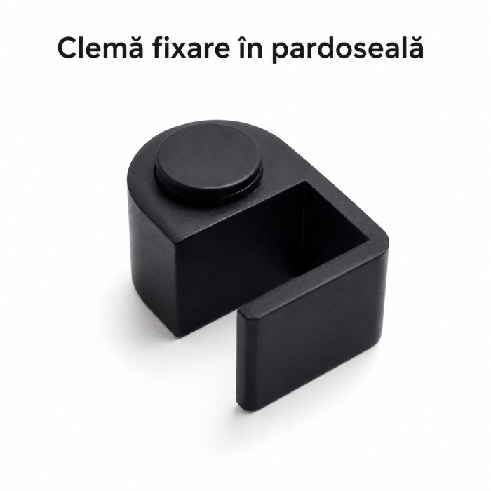 PARAVAN DUȘ WALK-IN 120x200 CM, STICLĂ SECURIZATĂ 8 MM TRANSPARENTĂ, NEGRU MAT [2]