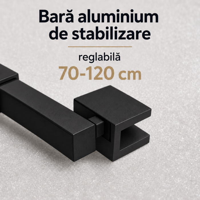 PARAVAN DUȘ WALK-IN 120x200 CM, STICLĂ SECURIZATĂ STRIATĂ (RIFLATĂ) 8 MM, NEGRU MAT [4]