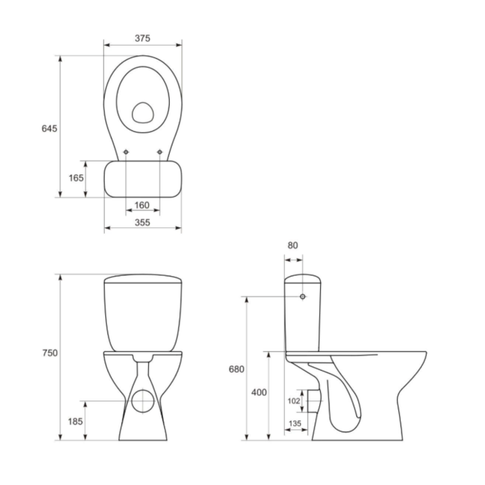 SET VAS WC COMPACT CERSANIT PRESIDENT P010, EVACUARE ORIZONTALĂ, REZERVOR 3/6L [3]