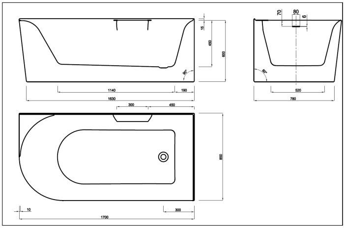 Cada freestanding la colt 170 cm [5]