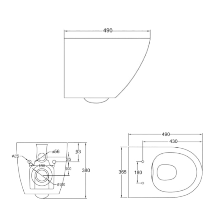VAS WC SUSPENDAT ALCADRAIN SOLID, RIMLESS, CAPAC SLIM SOFTCLOSE [4]